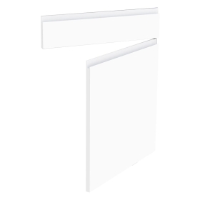 Kit façade meuble cuisine Blanc Mat Sans Poignée 1 porte, 1 faux tiroir H. 71,7 cm L. 59,7 cm