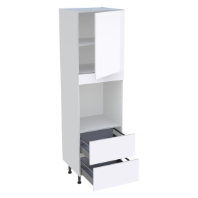 Colonne cuisine pour four avec 1 porte et 2 tiroirs H.201,6 cm x L. 60 cm - Blanc Brillant