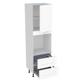 Colonne cuisine pour four avec 1 porte et 2 tiroirs H.201,6 cm x L. 60 cm - Blanc Cadre