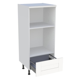 Demi-colonne cuisine pour four et micro-ondes avec 1 tiroir H.129,6 cm x L. 60 cm - Blanc Cadre