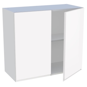 Meuble haut cuisine 2 portes H. 72 cm x L. 80 cm - Blanc Brillant Sans Poignée