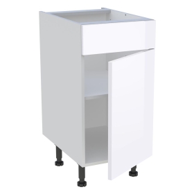 Meuble bas cuisine 1 porte et 1 faux tiroir H.72 cm x L. 40 cm - Blanc Brillant