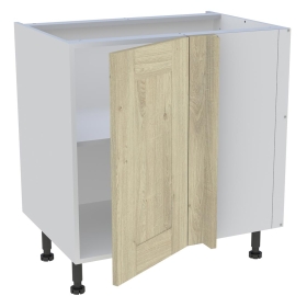 Meuble bas d'angle cuisine 1 porte H.72 cm x L. 80 cm - Chêne Naturel Cadre