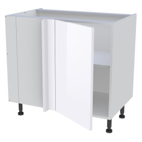 Meuble bas d'angle cuisine 1 porte H.72 cm x L. 90 cm - Blanc Brillant