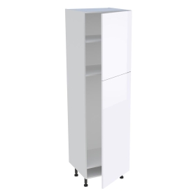 Colonne cuisine pour réfrigérateur avec 2 portes H.201,6 cm x L. 60 cm - Blanc Brillant