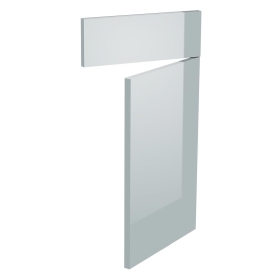 Kit façade meuble cuisine Gris Cendre Brillant 1 porte, 1 faux tiroir H. 71,7 cm x L. 39,7 cm