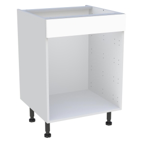 Meuble bas cuisine pour four H.72 cm x L. 60 cm - Blanc Mat Sans Poignée