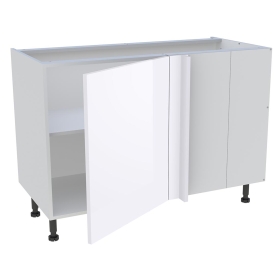 Meuble bas d'angle cuisine 1 porte H.72 cm x L. 120 cm - Blanc Brillant