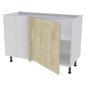 Meuble bas d'angle cuisine 1 porte H.72 cm x L. 120 cm - Chêne Naturel Cadre