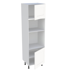 Colonne cuisine pour four et micro-ondes avec 2 portes H.201,6 cm x L. 60 cm - Blanc Cadre