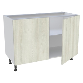 Meuble bas cuisine 2 portes H.72 cm x L. 120 cm - Chêne Blanchi