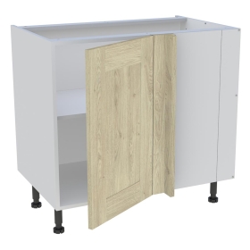 Meuble bas d'angle cuisine 1 porte H.72 cm x L. 90 cm - Chêne Naturel Cadre