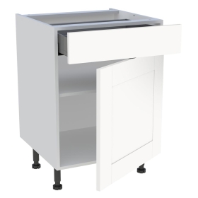 Meuble bas cuisine 1 porte et 1 tiroir H.72 cm x L. 60 cm - Blanc Cadre