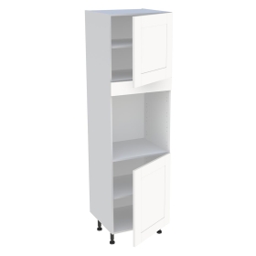 Colonne cuisine pour four avec 2 portes H.201,6 cm x L. 60 cm - Blanc Cadre