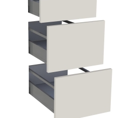 1x Kit façade meuble cuisine Lin Mat 1 tiroir, 2 casseroliers H. 71,7 cm L. 39,7 cm