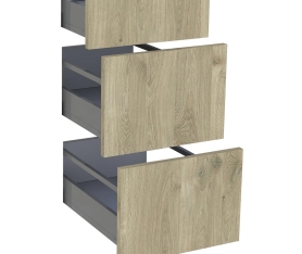 1x Kit façade meuble cuisine Chêne Doré 1 tiroir, 2 casseroliers H. 71,7 cm L. 39,7 cm