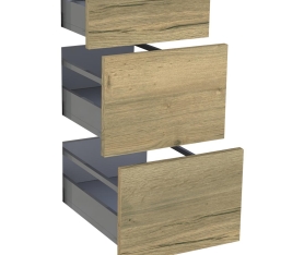1x Kit façade meuble cuisine Chêne Structuré 1 tiroir, 2 casseroliers H. 71,7 cm L. 39,7 cm