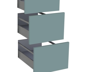 1x Kit façade meuble cuisine Vert Opale Mat 1 tiroir, 2 casseroliers H. 71,7 cm L. 39,7 cm