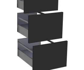 1x Kit façade meuble cuisine Noir Mat 1 tiroir, 2 casseroliers H. 71,7 cm L. 39,7 cm