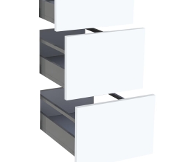 1x Kit façade meuble cuisine Blanc Mat 1 tiroir, 2 casseroliers H. 71,7 cm L. 39,7 cm